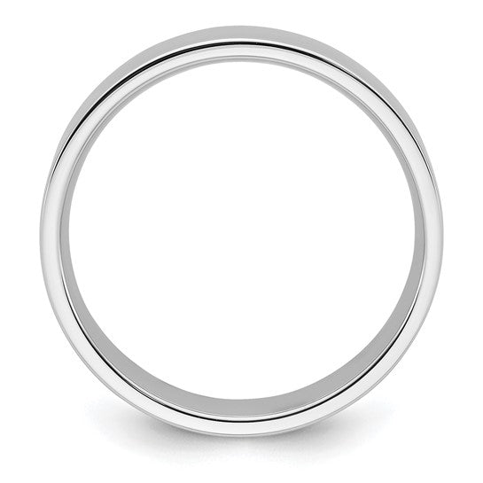 14K White Gold Flat 7mm Wedding Band - Comfort Fit, Solid Ring, Modern Silhouette