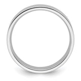 14K White Gold Flat 7mm Wedding Band - Comfort Fit, Solid Ring, Modern Silhouette