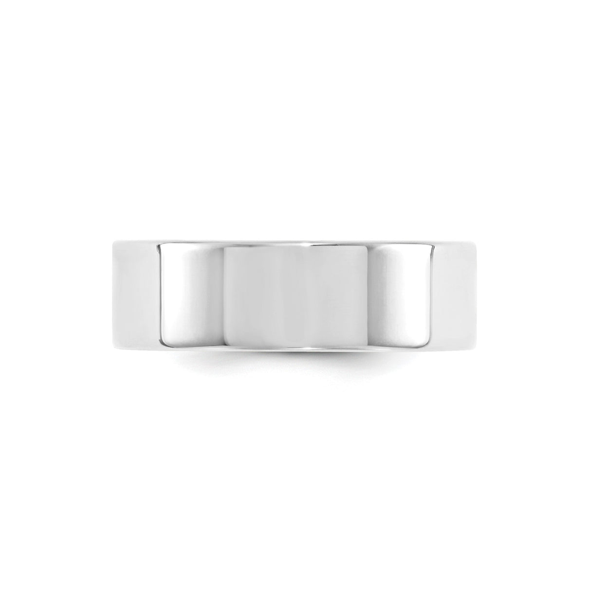 10k White Gold Flat, Comfort Fit wedding band ring detail view