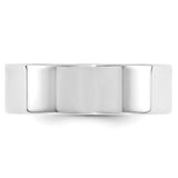 14K White Gold Flat 7mm Wedding Band - Comfort Fit, Solid Ring, Modern Silhouette