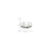 10k White Gold Flat, Comfort Fit wedding band ring shown for scale