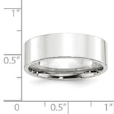 14K White Gold Flat 7mm Wedding Band - Comfort Fit, Solid Ring, Modern Silhouette