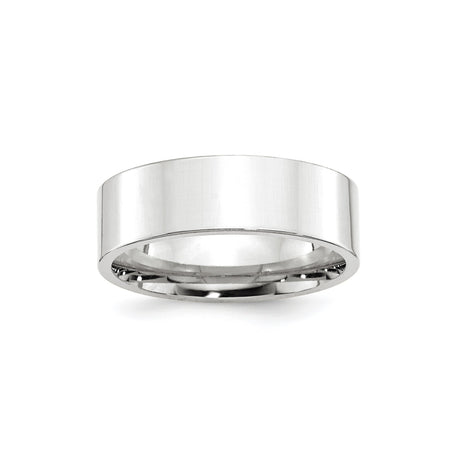 10k White Gold Flat, Comfort Fit wedding band ring
