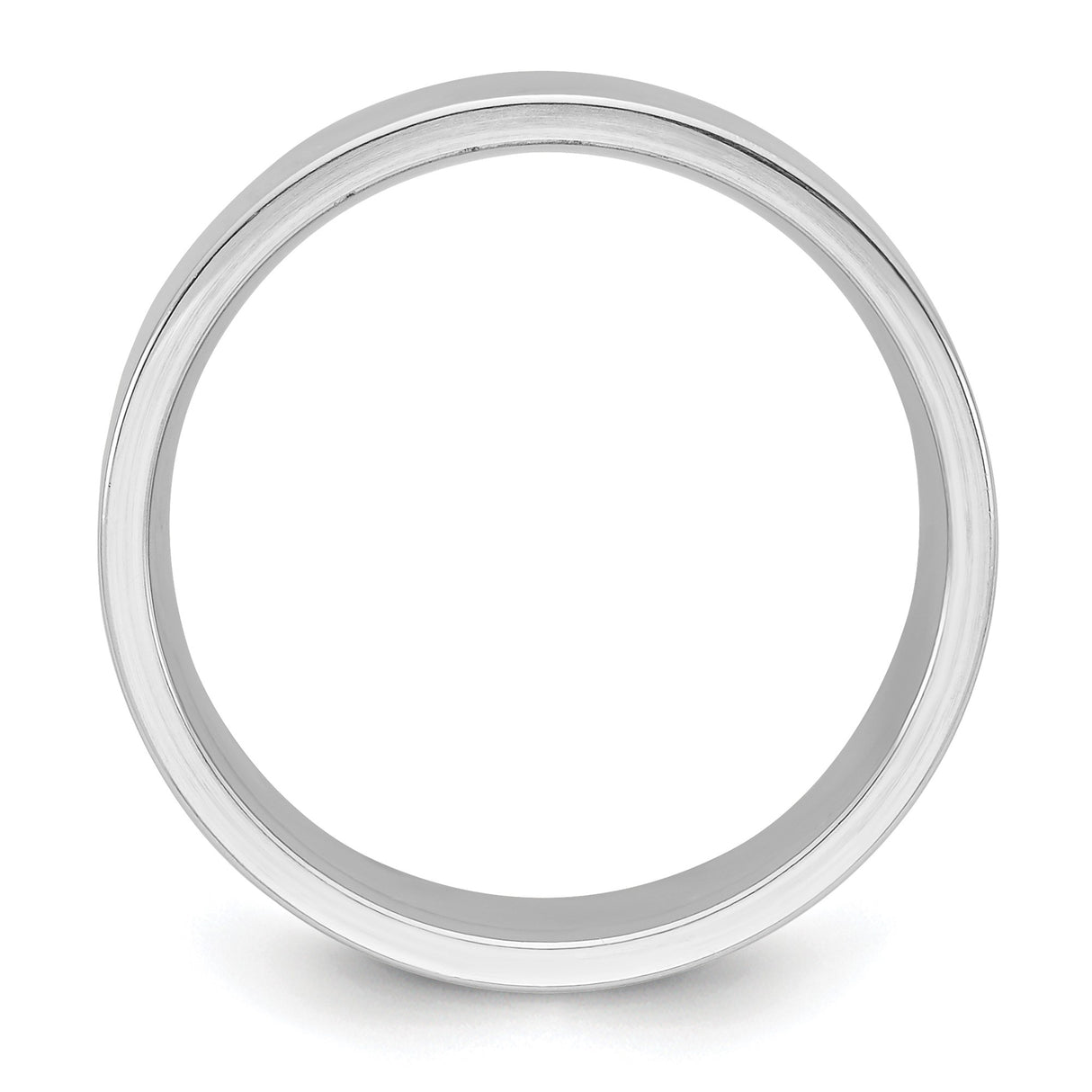 10k White Gold Flat, Comfort Fit wedding band ring alternate angle