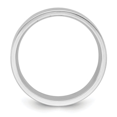 10k White Gold Flat, Comfort Fit wedding band ring alternate angle