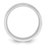 14k White Gold Flat Wedding Band Comfort Fit 8mm Wide No Stone For Everyday Wear