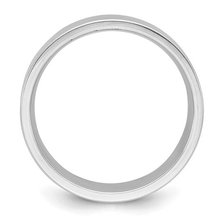 14k White Gold Flat Wedding Band Comfort Fit 8mm Wide No Stone For Everyday Wear