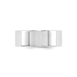 10k White Gold Flat, Comfort Fit wedding band ring detail view