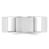 14k White Gold Flat Wedding Band Comfort Fit 8mm Wide No Stone For Everyday Wear