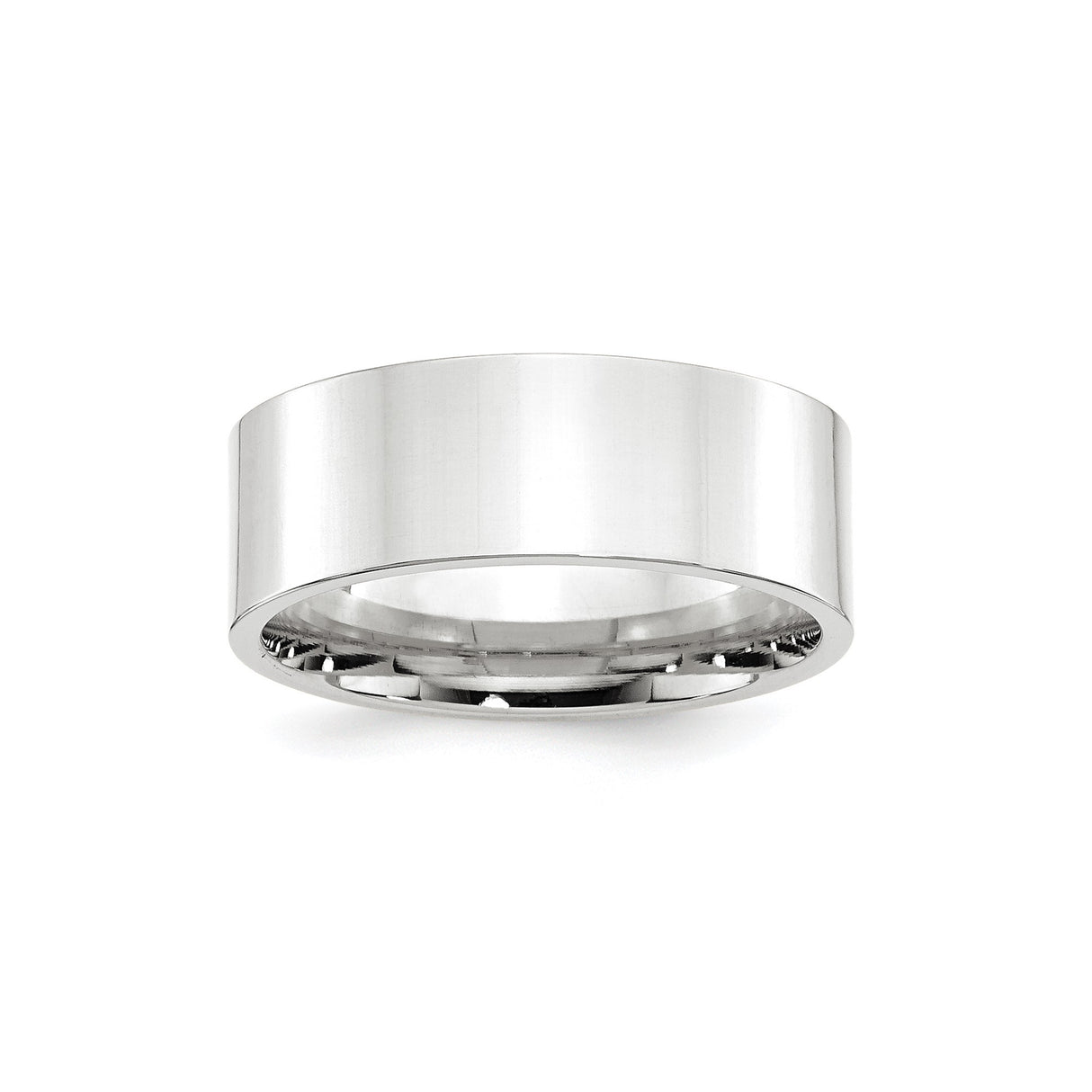 10k White Gold Flat, Comfort Fit wedding band ring