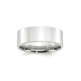 10k White Gold Flat, Comfort Fit wedding band ring