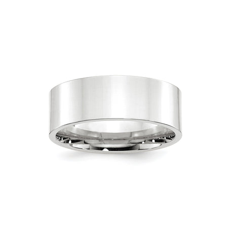 10k White Gold Flat, Comfort Fit wedding band ring