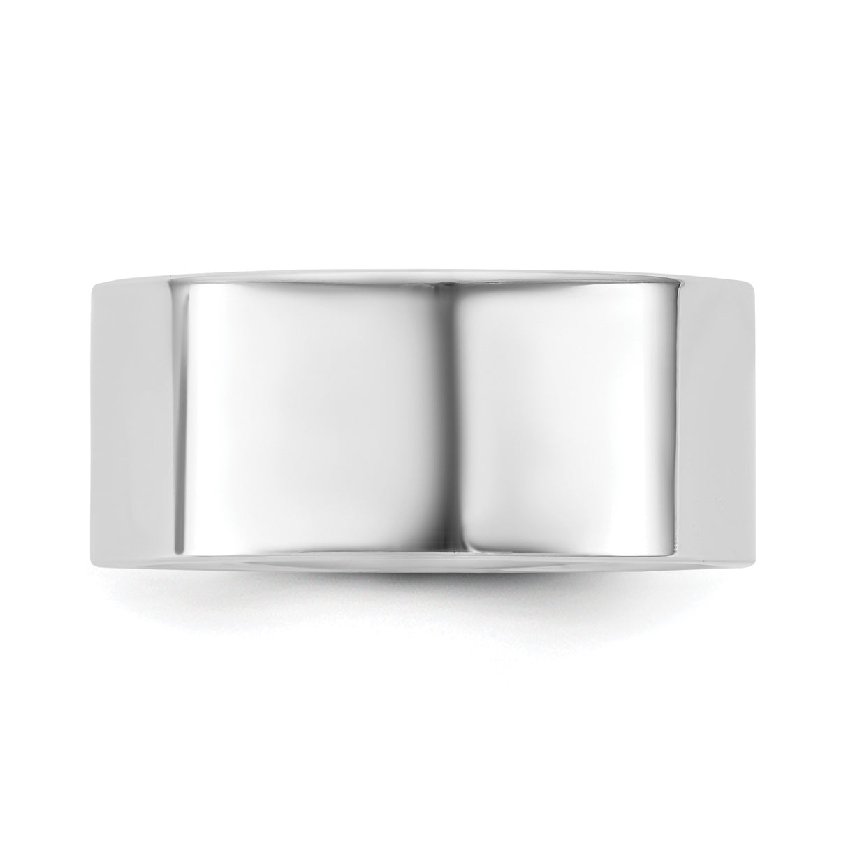 14k White Gold Flat, Comfort Fit wedding band ring detail view