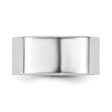 14k White Gold Flat, Comfort Fit wedding band ring detail view