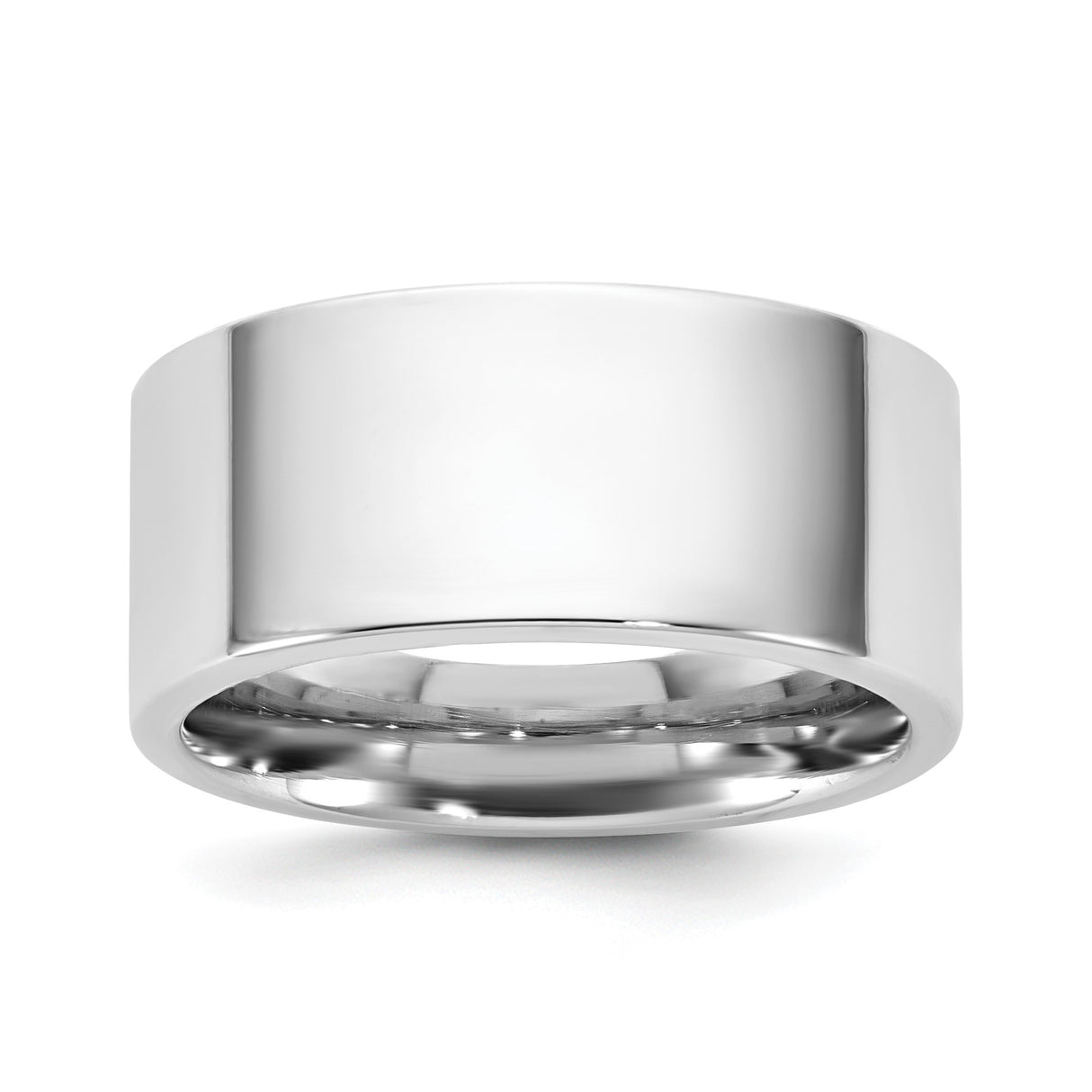 14k White Gold Flat, Comfort Fit wedding band ring
