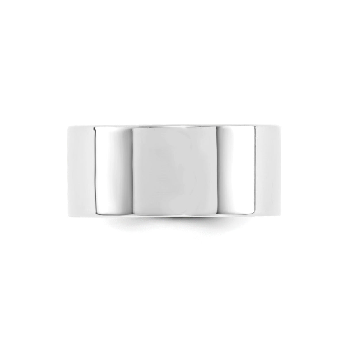 14k White Gold Flat, Comfort Fit wedding band ring detail view