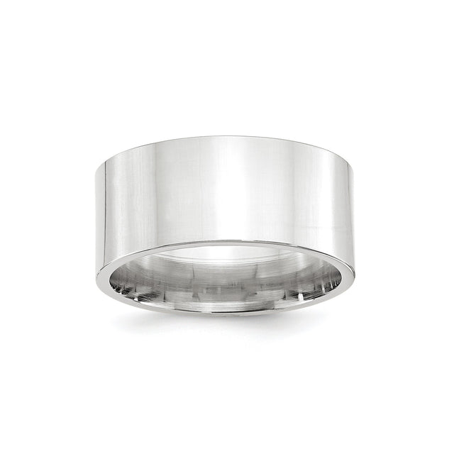 14k White Gold Flat, Comfort Fit wedding band ring