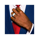 10k White Gold Flat, Comfort Fit wedding band ring detail view