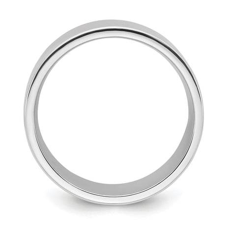 10k White Gold Flat, Comfort Fit wedding band ring alternate angle