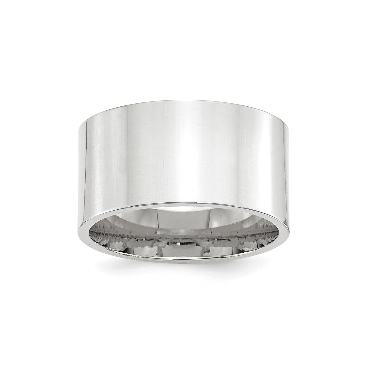 10k White Gold Flat, Comfort Fit wedding band ring