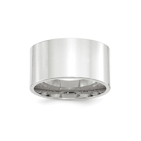10k White Gold Flat, Comfort Fit wedding band ring