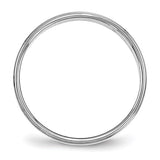 14K White Gold Flat Step Down Edge Wedding Band 4mm