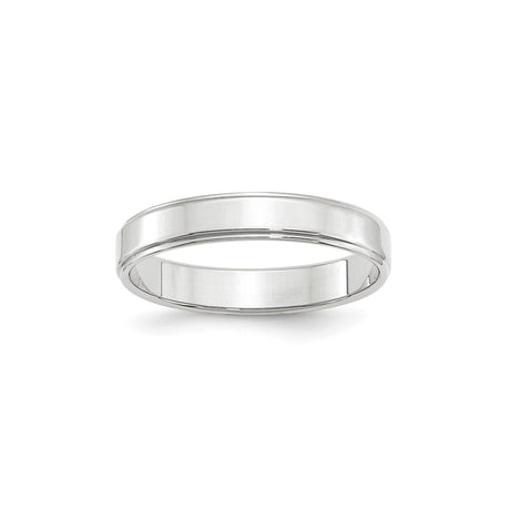 10k White Gold Flat wedding band ring