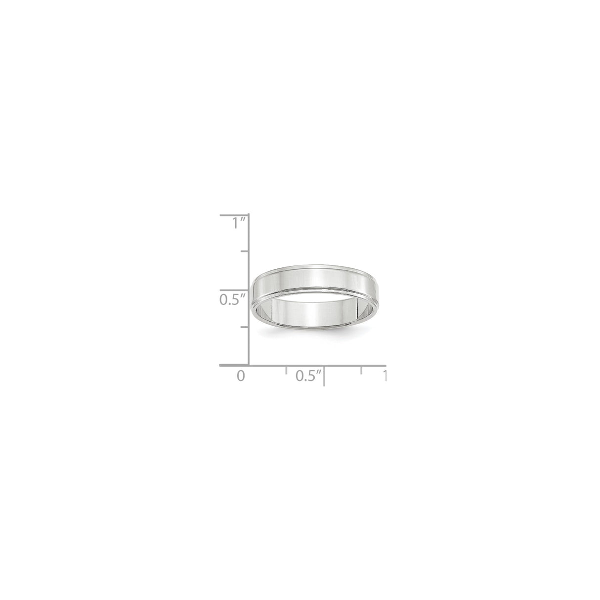 10k White Gold Flat wedding band ring shown for scale
