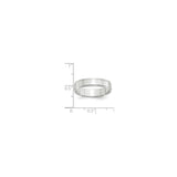 10k White Gold Flat wedding band ring shown for scale