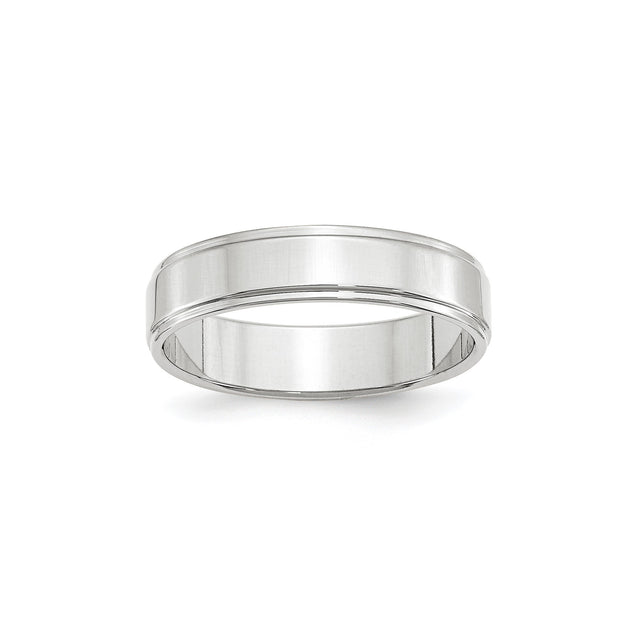 10k White Gold Flat wedding band ring