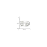 10k White Gold Flat wedding band ring shown for scale