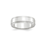 10k White Gold Flat wedding band ring