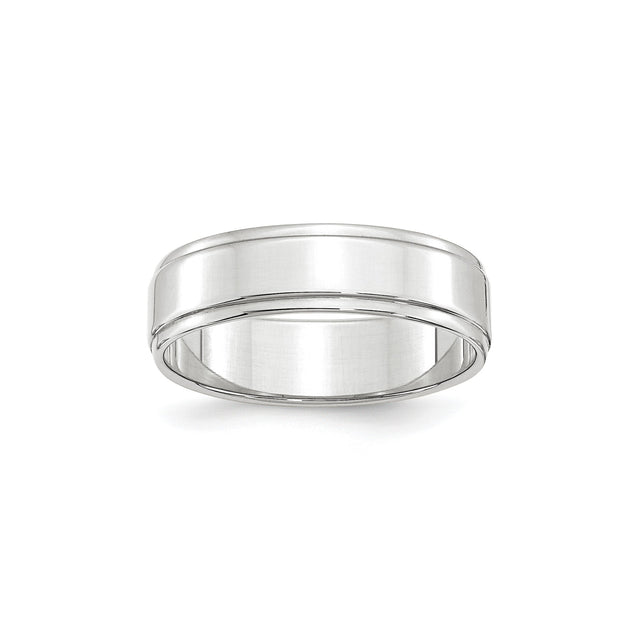 10k White Gold Flat wedding band ring