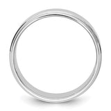 14K White Gold Flat Step Down Edge Wedding Band, 7mm Width