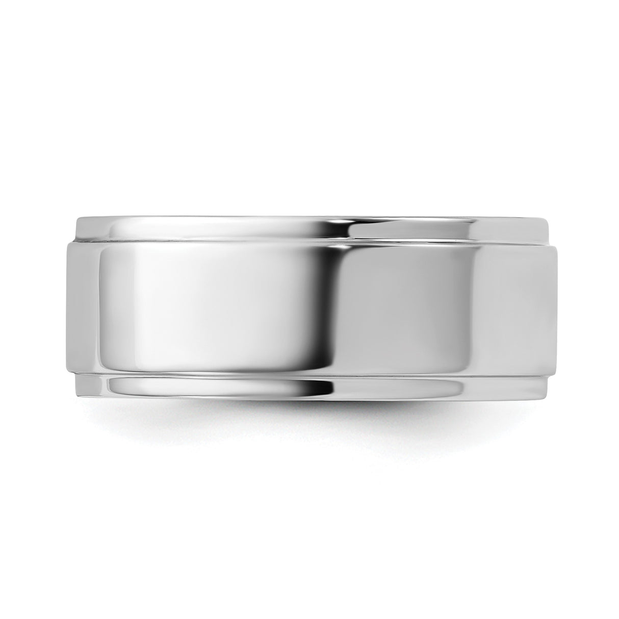 10k White Gold Flat wedding band ring detail view