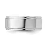 10k White Gold Flat wedding band ring detail view
