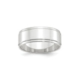 10k White Gold Flat wedding band ring