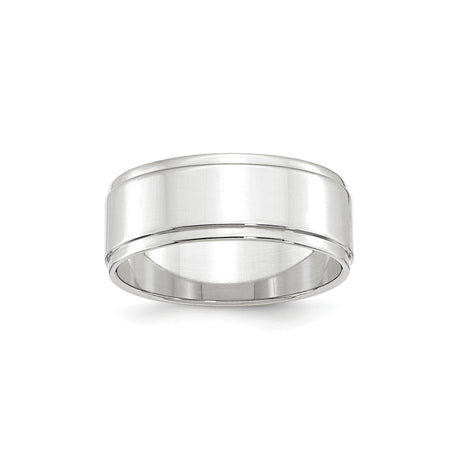 10k White Gold Flat wedding band ring