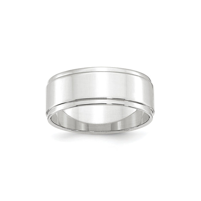 10k White Gold Flat wedding band ring
