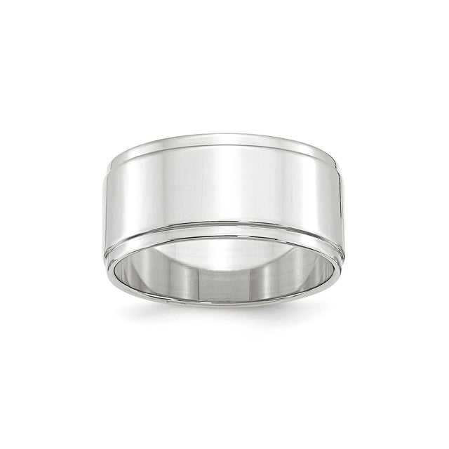 10k White Gold Flat wedding band ring