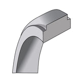 14K White Gold Flat Step-Down Edge Solid No Stone Wedding Band, 5mm