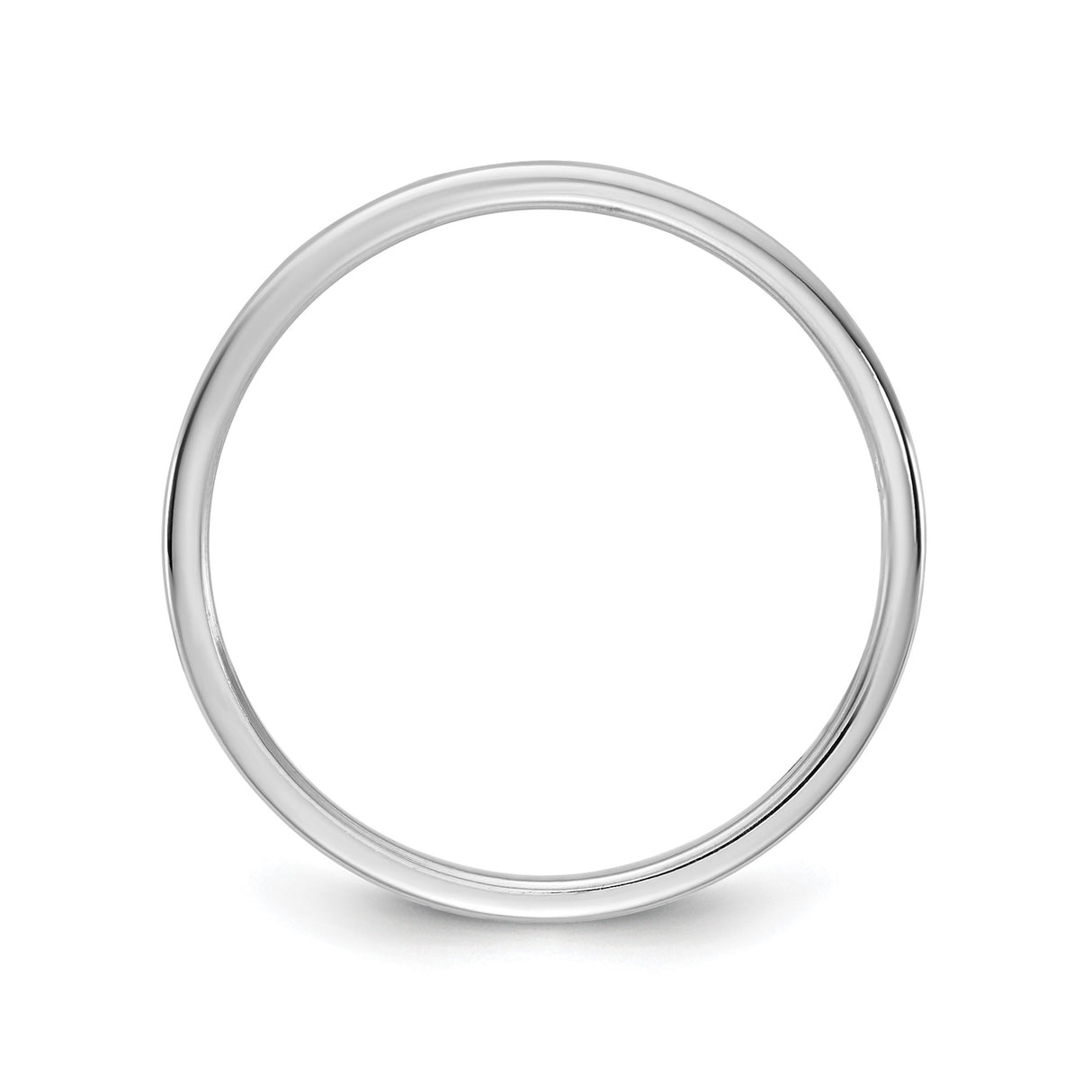14k White Gold Flat, Lightweight wedding band ring alternate angle