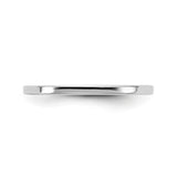 10k White Gold Flat, Lightweight wedding band ring detail view