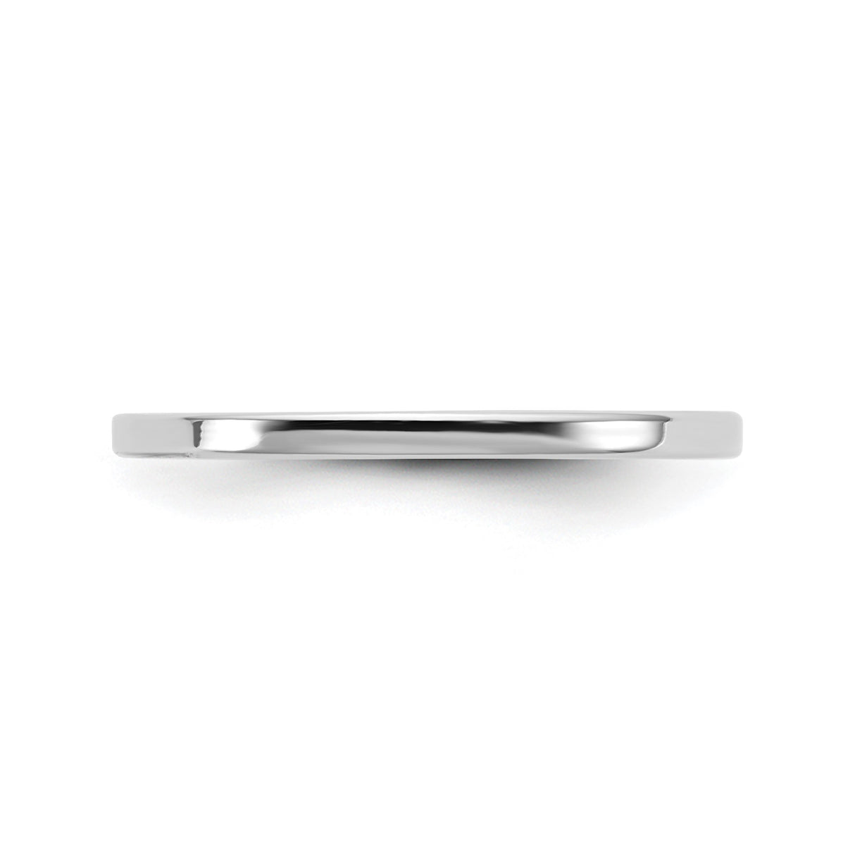 14k White Gold Flat, Lightweight wedding band ring detail view