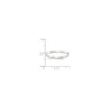 10k White Gold Flat, Lightweight wedding band ring shown for scale