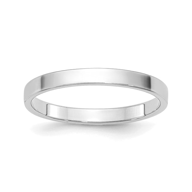 10k White Gold Flat, Lightweight wedding band ring