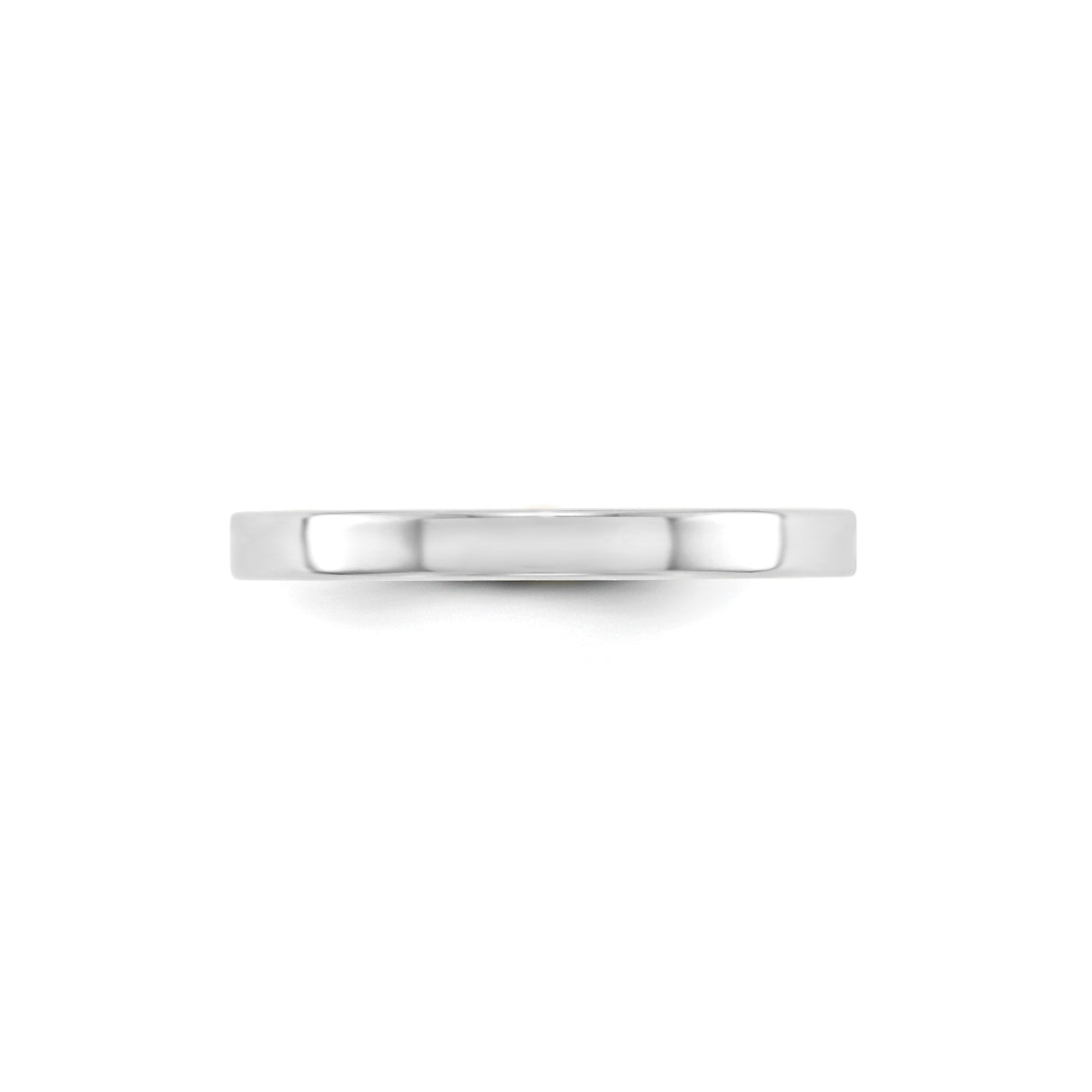 10k White Gold Flat, Lightweight wedding band ring alternate angle