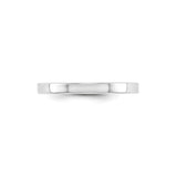 14k White Gold Flat, Lightweight wedding band ring alternate angle