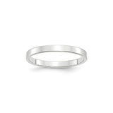 10k White Gold Flat, Lightweight wedding band ring