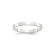 14k White Gold Flat, Lightweight wedding band ring